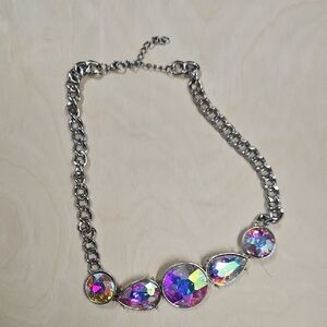 Iridescent Silver Necklace